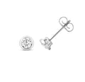 Classic Round Brilliant Lab-Grown Diamond Rubover Stud Earrings