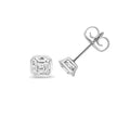 Asscher-Cut Lab-Grown Diamond Rubover Stud Earrings