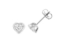 Heart-Shaped Lab-Grown Diamond Rubover Stud Earrings