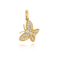 Lab Grown Diamond Butterfly Pendant In 9k Gold