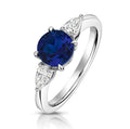 Lab Grown Round Gem Stone And Pear Shape Diamond Rings In 9k