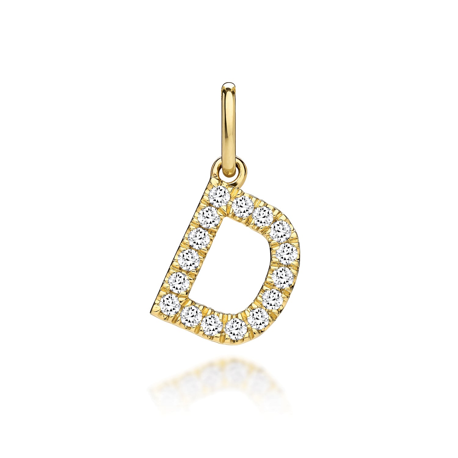 Lab Grown Diamond Initial Necklace In 9k Gold