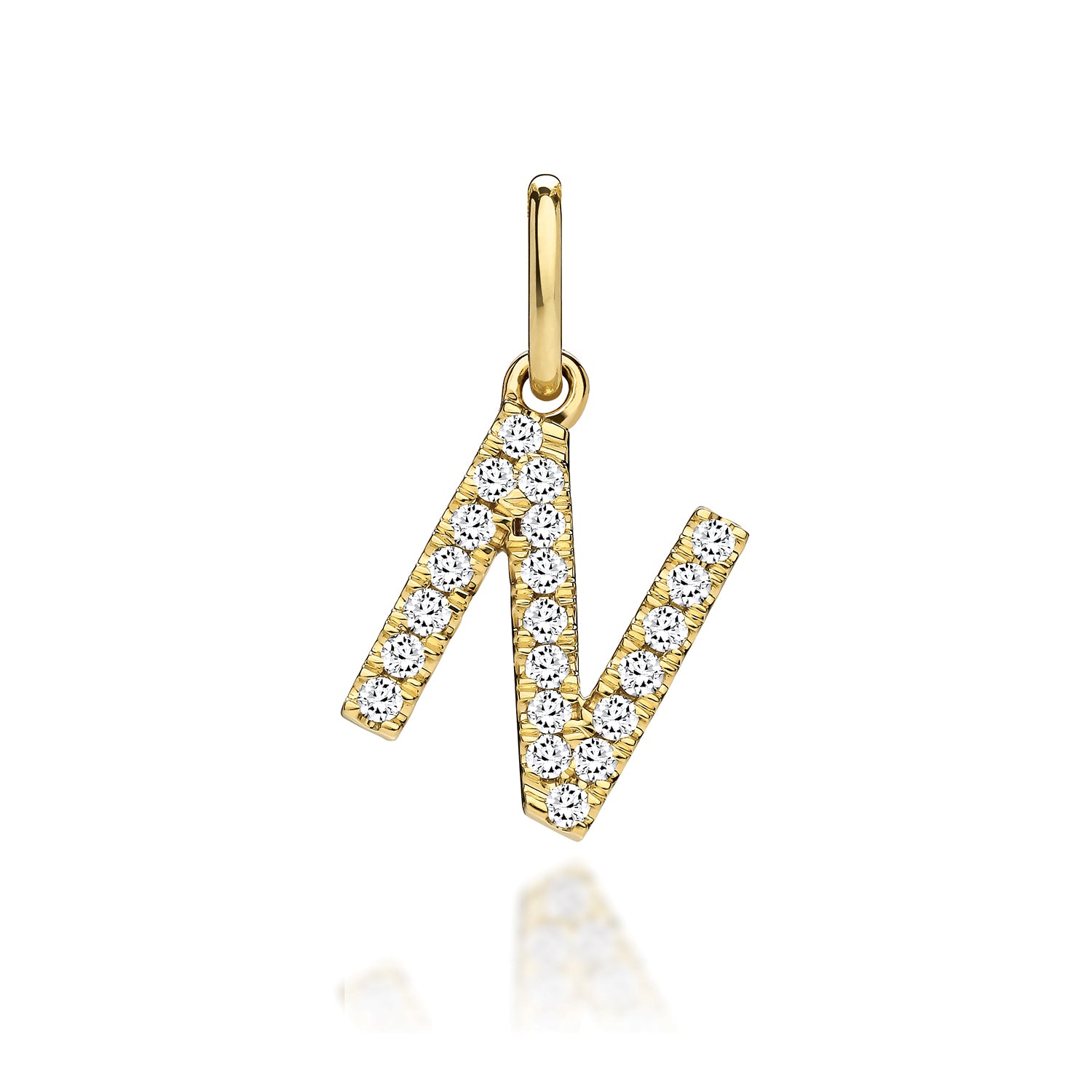 Lab Grown Diamond Initial Necklace In 9k Gold