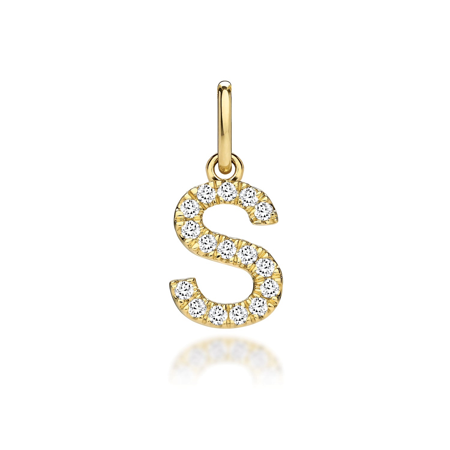 Lab Grown Diamond Initial Necklace In 9k Gold