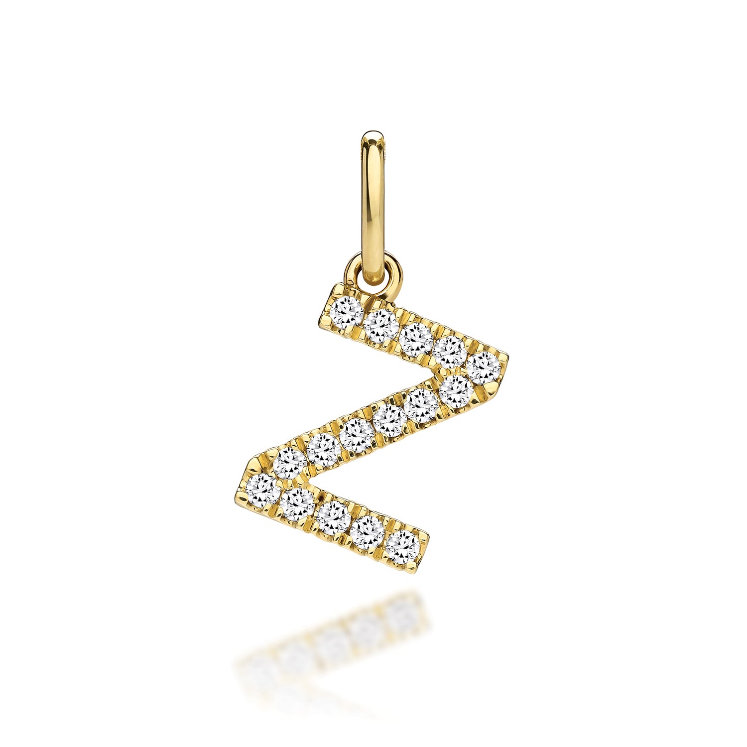 Lab Grown Diamond Initial Necklace In 9k Gold