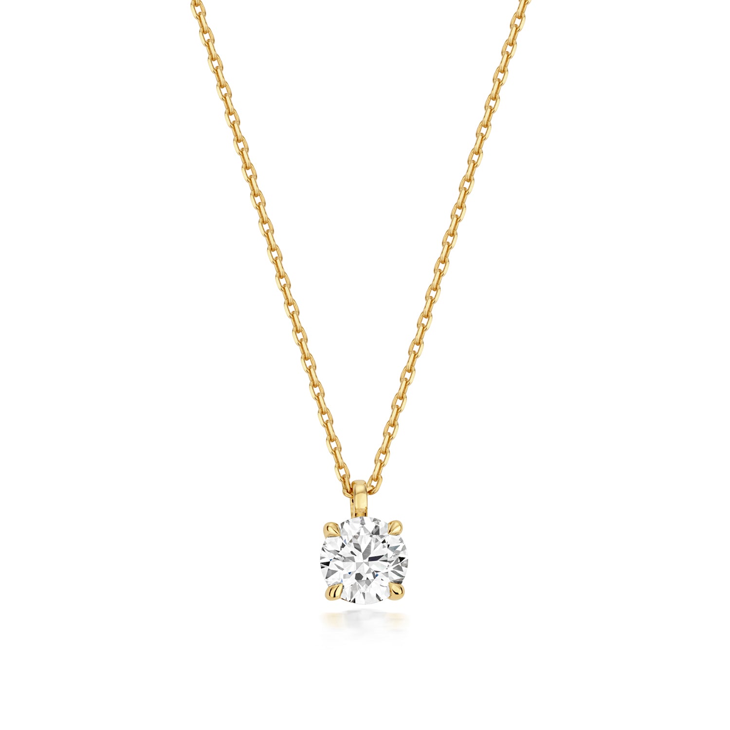 Lab Grown Round Brilliant Cut Diamond In 9k Gold