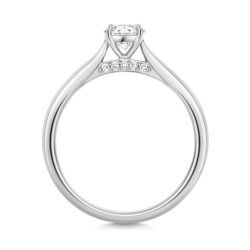 Lab Grown IGI Certified Round Solitaire With Plain Shoulders