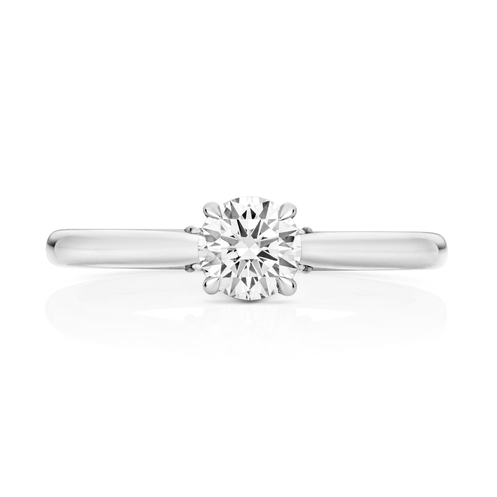 Lab Grown IGI Certified Round Solitaire With Plain Shoulders