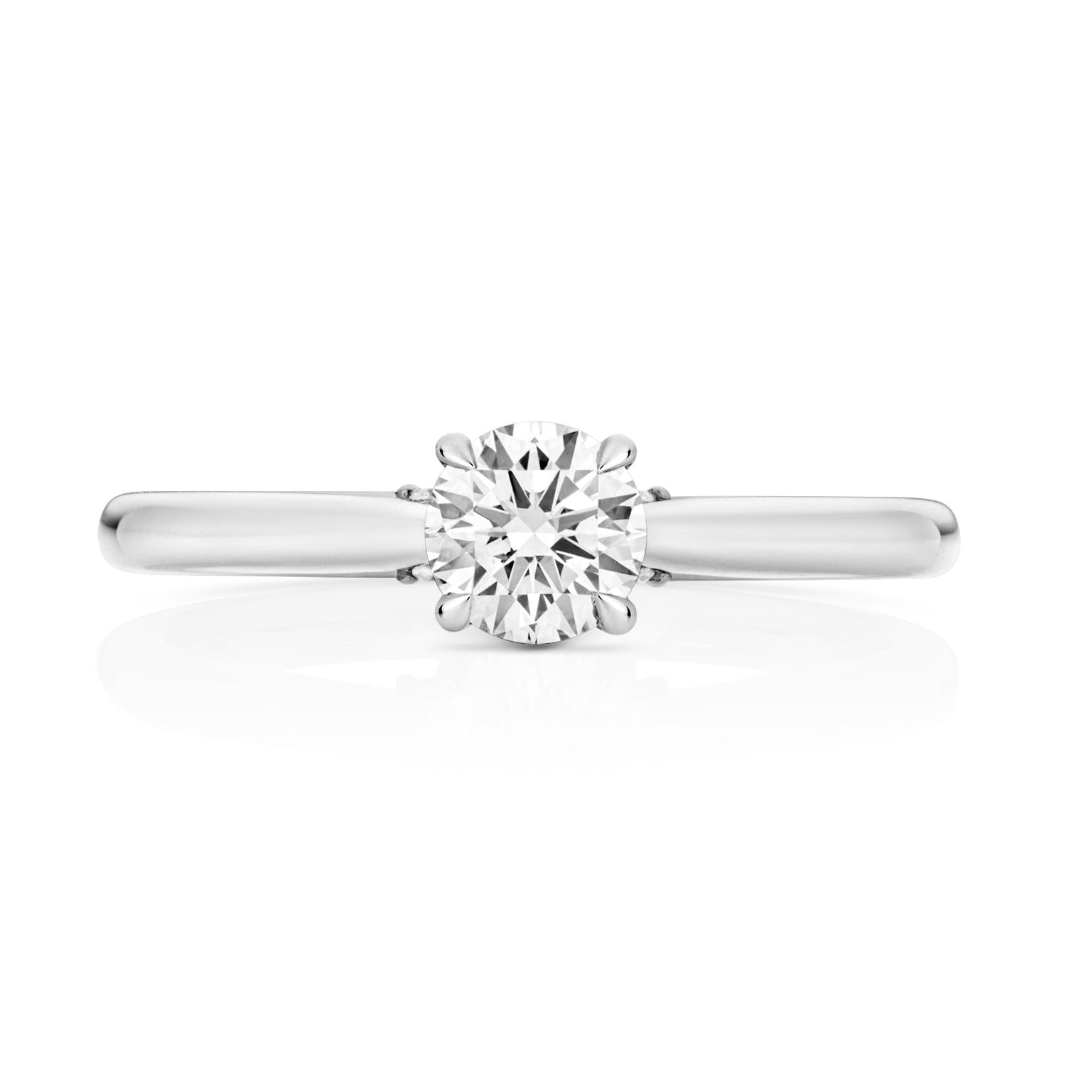 Lab Grown IGI Certified Round Solitaire With Plain Shoulders