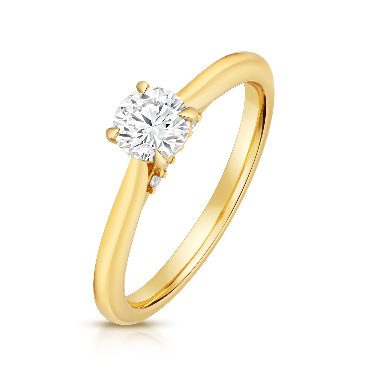 Lab Grown IGI Certified Round Solitaire With Plain Shoulders