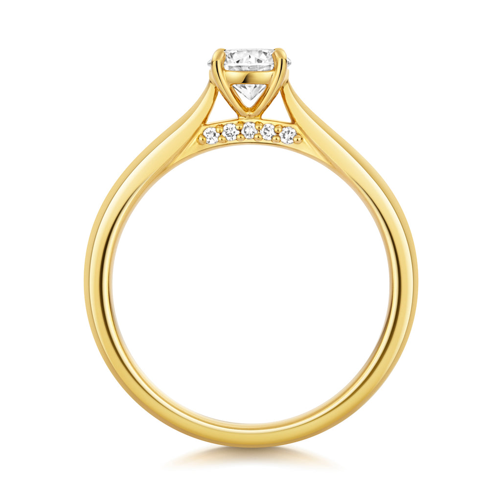 Lab Grown IGI Certified Round Solitaire With Plain Shoulders