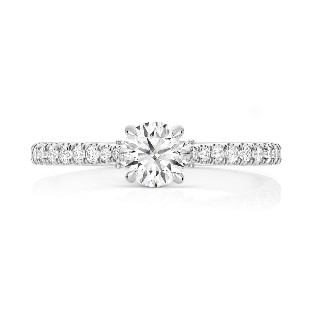 Lab Grown IGI Certified Round Solitaire With Diamond Shoulders