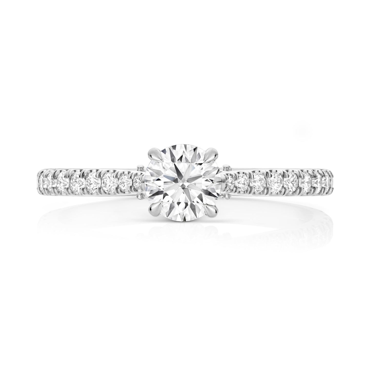 Lab Grown IGI Certified Round Solitaire With Diamond Shoulders