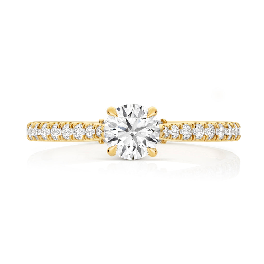Lab Grown IGI Certified Round Solitaire With Diamond Shoulders