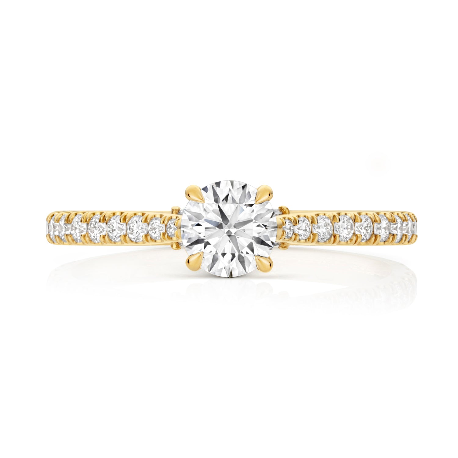 Lab Grown IGI Certified Round Solitaire With Diamond Shoulders