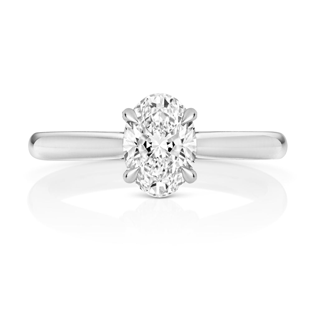 Lab Grown IGI Certified Oval Solitaire With Plain Shoulders
