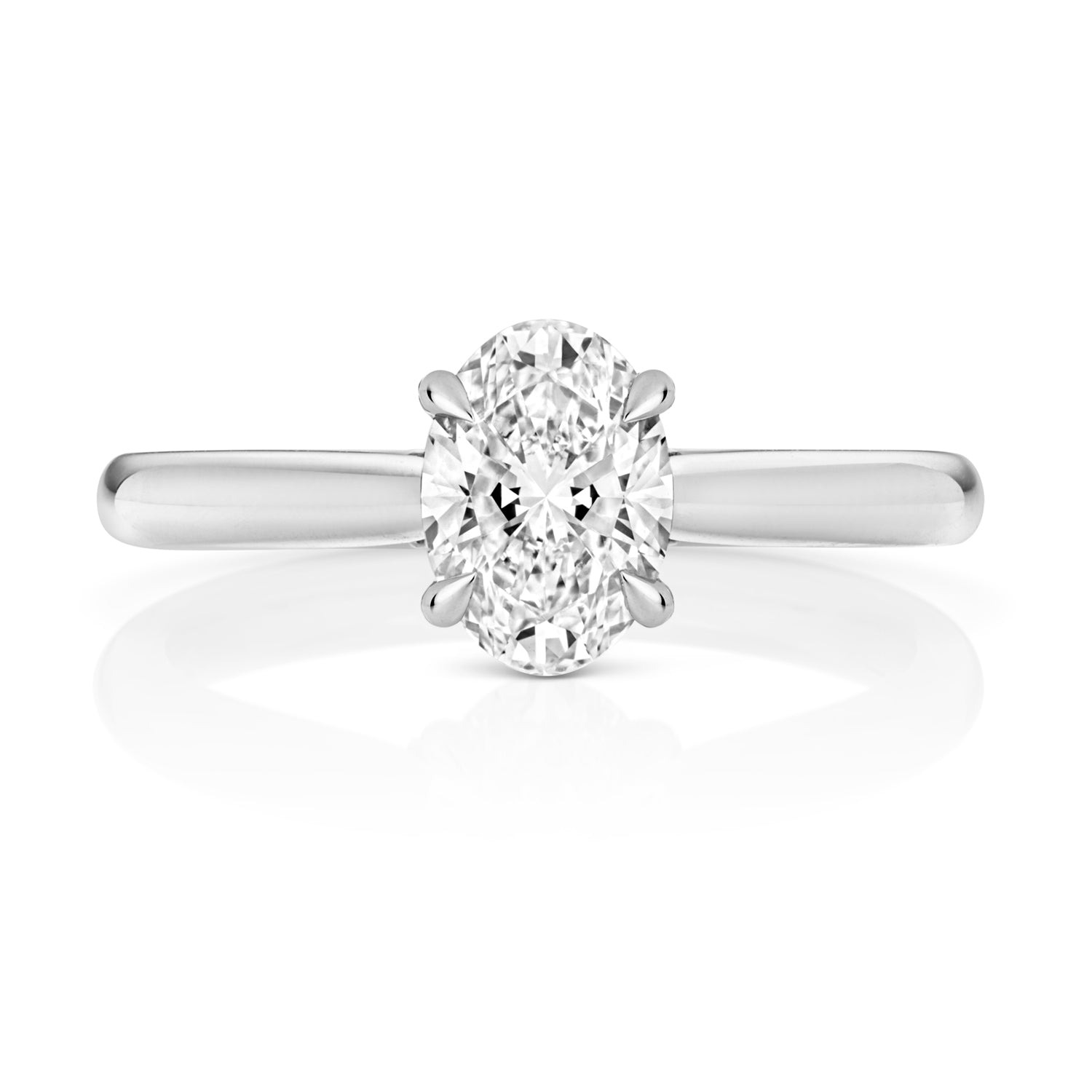 Lab Grown IGI Certified Oval Solitaire With Plain Shoulders
