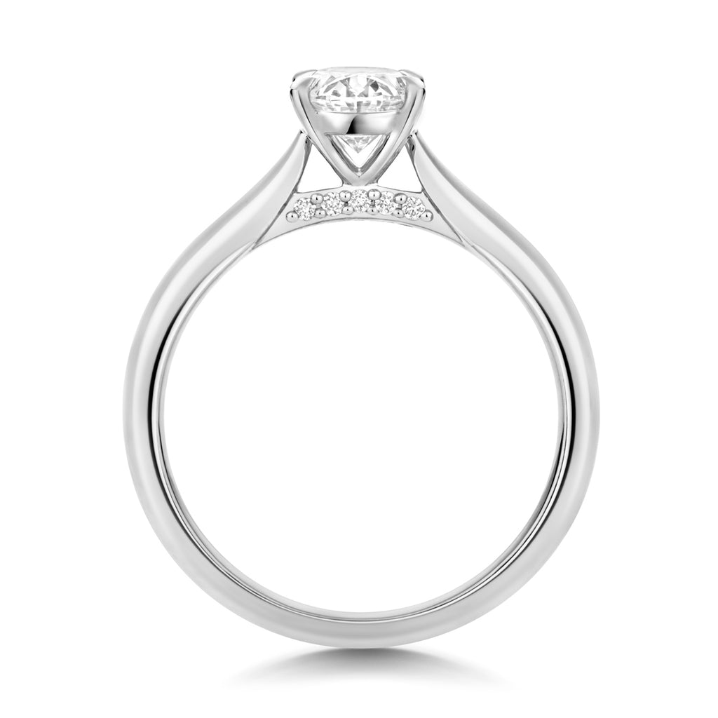 Lab Grown IGI Certified Oval Solitaire With Plain Shoulders