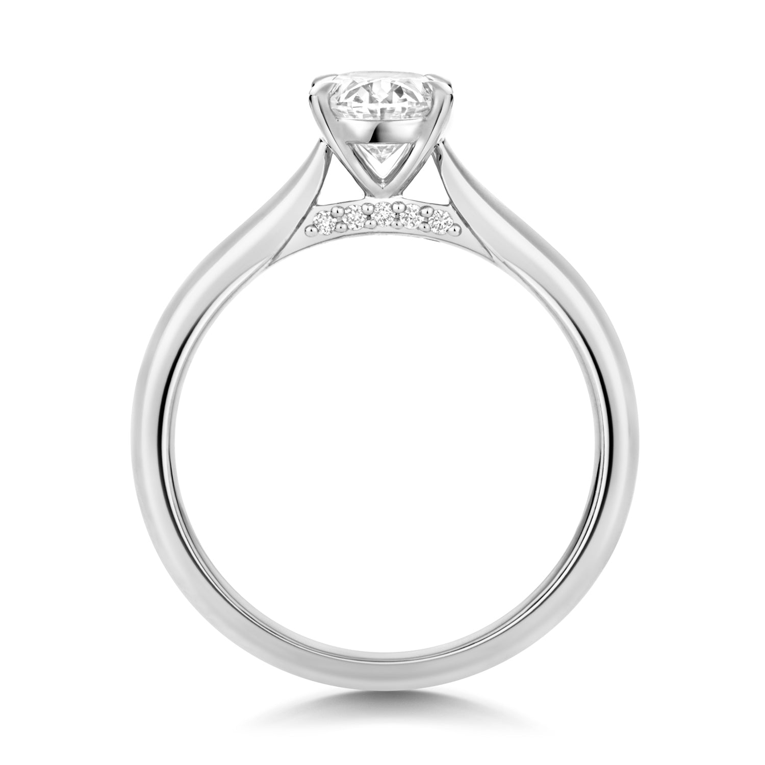 Lab Grown IGI Certified Oval Solitaire With Plain Shoulders