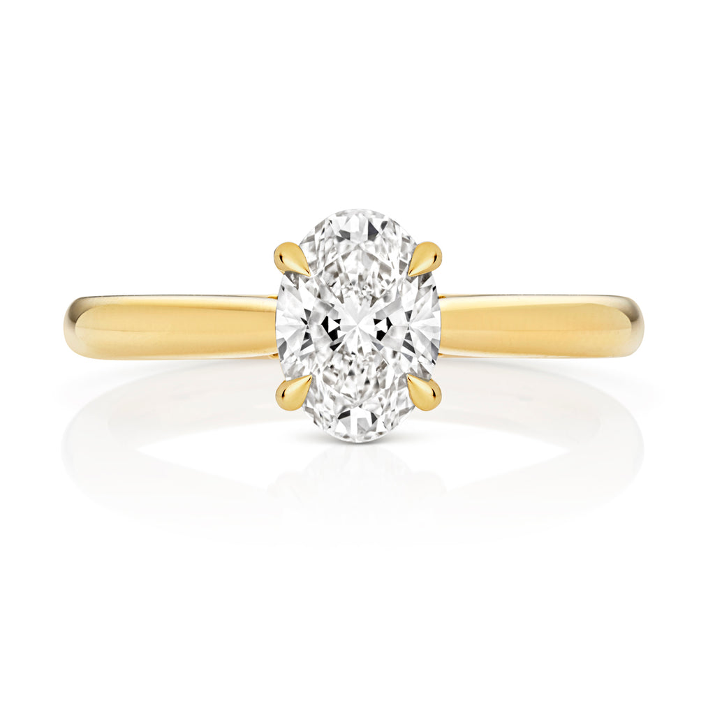 Lab Grown IGI Certified Oval Solitaire With Plain Shoulders