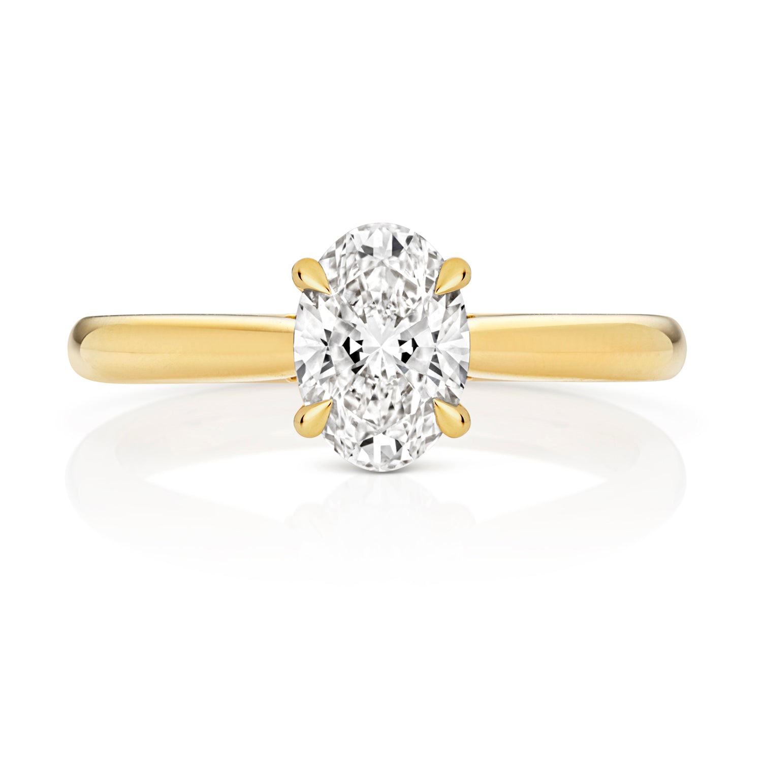 Lab Grown IGI Certified Oval Solitaire With Plain Shoulders