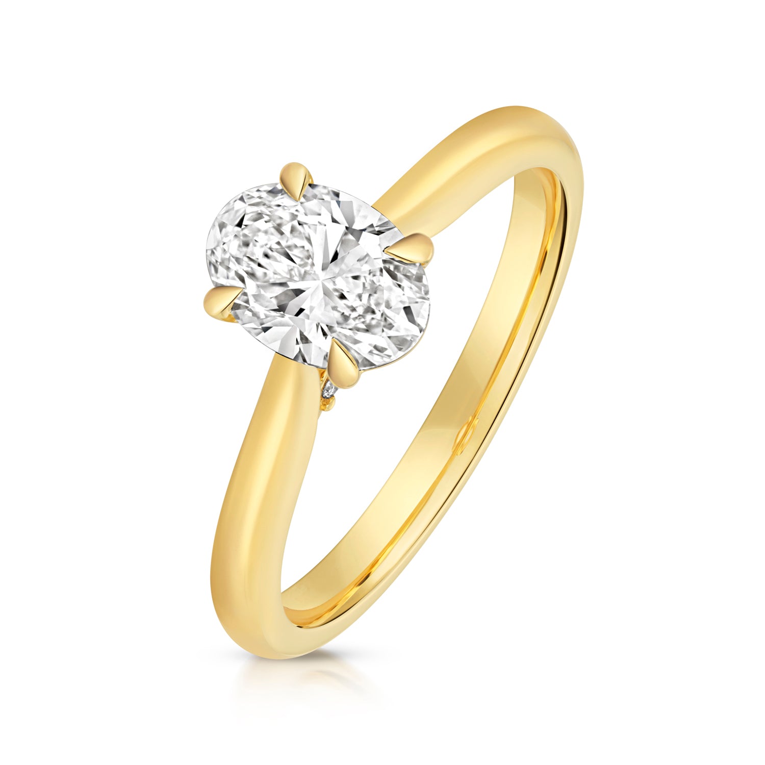 Lab Grown IGI Certified Oval Solitaire With Plain Shoulders
