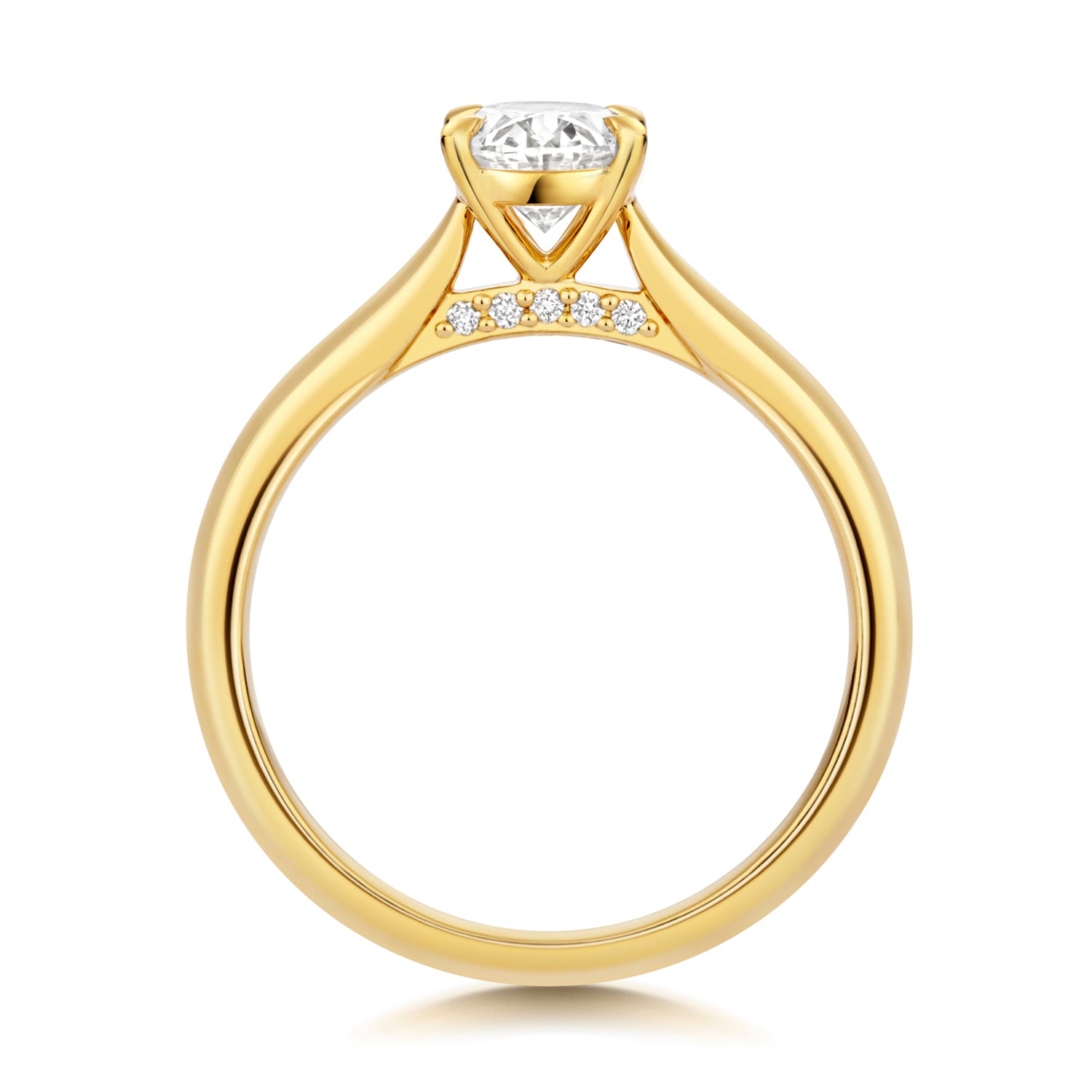 Lab Grown IGI Certified Oval Solitaire With Plain Shoulders