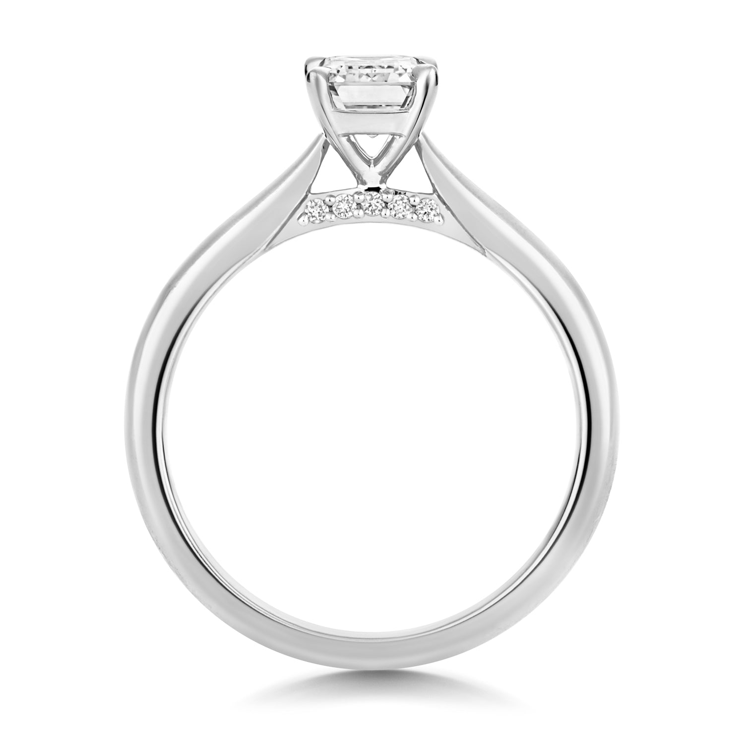 Lab Grown IGI Certified Emerald Cut Diamond Solitaire With Plain Shoulders