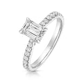 Lab Grown IGI Certified Emerald Cut Diamond Solitaire With Diamond Shoulders