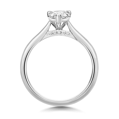 Lab Grown IGI Certified Pear Solitaire With Plain Shoulders