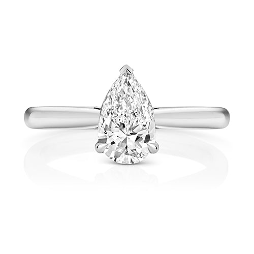 Lab Grown IGI Certified Pear Solitaire With Plain Shoulders