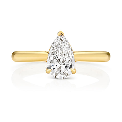 Lab Grown IGI Certified Pear Solitaire With Plain Shoulders