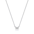 Lab Grown IGI Certified Emerald Cut Diamond Necklace In 18ct Gold