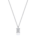 Lab Grown IGI Certified Emerald Cut Diamond Drop Necklace In 18ct Gold