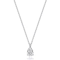 Lab Grown IGI Certified Pear Cut Diamond Drop Necklace In 18ct Gold