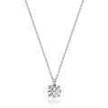 Lab Grown IGI Certified Round Cut Diamond Drop Necklace In 18ct Gold