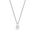 Silver Lab Grown Round Cut Diamond Drop Necklace