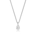 Silver Lab Grown Pear Shape Cut Diamond Drop Necklace