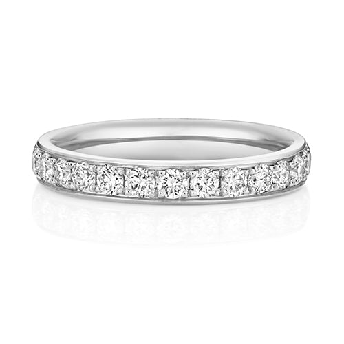 Lab Grown Diamond Half Grain Set Wedding Ring 3.1mm
