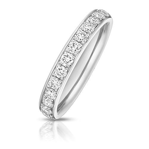 Lab Grown Diamond Half Grain Set Wedding Ring 3.1mm