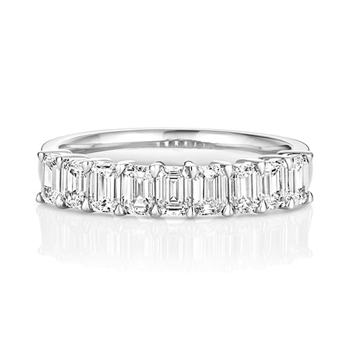 Lab Grown Emerald Cut Diamond Eternity Ring 4.1mm