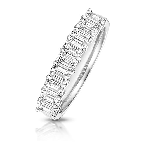 Lab Grown Emerald Cut Diamond Eternity Ring 4.1mm