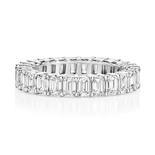 Lab Grown Emerald Cut Diamond Eternity Ring 4.1mm