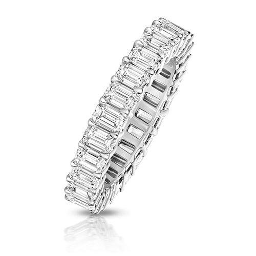 Lab Grown Emerald Cut Diamond Eternity Ring 4.1mm