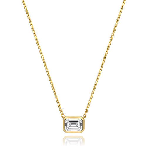 Lab Grown IGI Certified Emerald Brilliant Cut Diamond Rubover In 18ct Gold