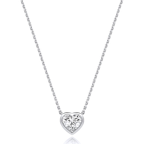 Lab Grown IGI Certified Heart Shape Brilliant Cut Diamond Rubover In 18ct Gold