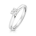 Lab Grown Round Diamond 4 Claw Solitaire Ring In Silver
