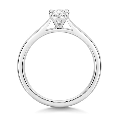 Lab Grown Round Diamond 4 Claw Solitaire Ring In Silver