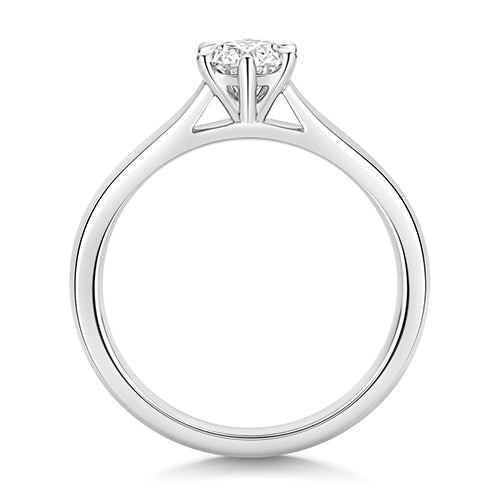 Lab Grown Round Diamond 6 Claw Solitaire Ring In Silver