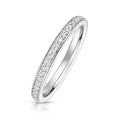 Lab Grown Round Diamond Half Set Eternity Ring In Silver